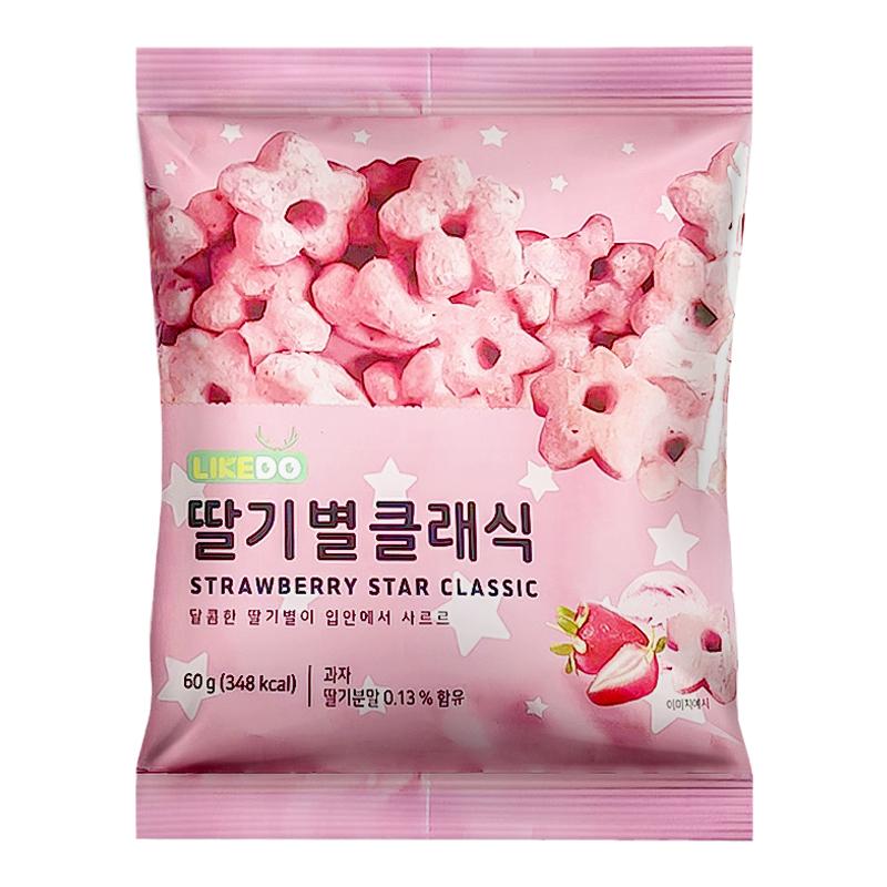 韓國(guó)進(jìn)口淶可五角星甜甜圈巧克力草莓味cu便利店同款休閑膨化零食