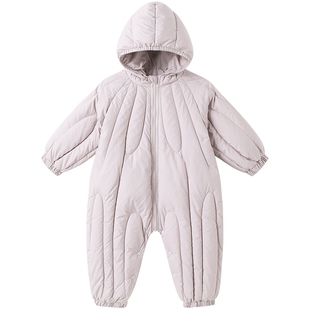 【高定系列】英氏童装羽绒连体衣冬季季男宝防寒保暖连帽羽绒服