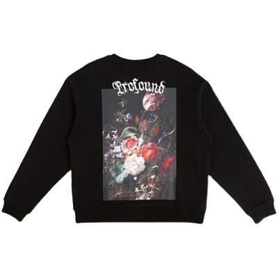 纽约潮牌Profound Foundation支线 经典花卉油画 宽松OS情侣卫衣