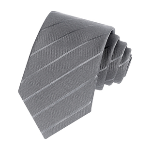 男士高档灰色黑色斜纹免打结领带正装商务拉链易拉得职业上班懒人