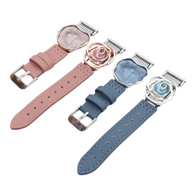 适用华为手表watch gt6/5/4玫瑰花拼皮表带表链fit3/4/4pro个性女