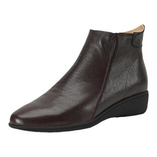 头层羊皮真皮小坡跟皮鞋 圆头中跟短靴子女 舒适软底踝靴短筒秋季