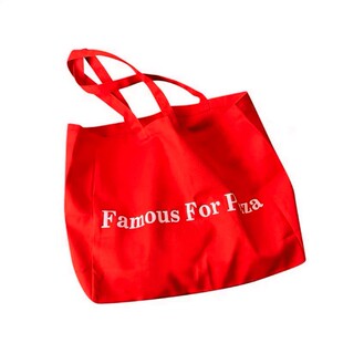 韩国ins小众设计感超大容量红色帆布包单肩包简约百搭购物布袋女