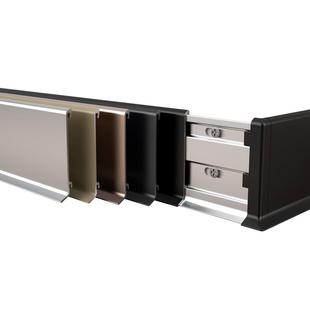 美通超薄弧形铝合金贴脚线实木金属踢脚线不锈钢地脚线卡扣6公分