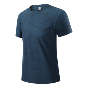 夏季冰丝短袖t恤加肥加大男透气大码跑步速干健身运动上衣半袖T恤