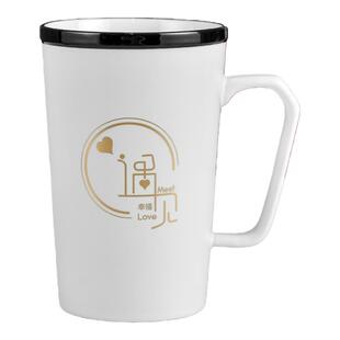 情侣马克杯轻奢陶瓷杯带盖勺创意公司活动礼品水杯子定制logo印字