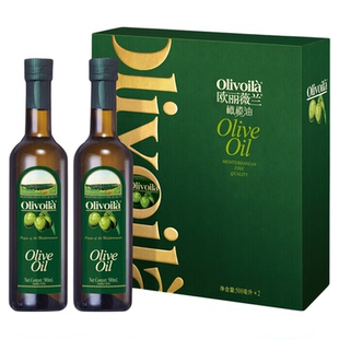 欧丽薇兰橄榄油500ML*2瓶礼盒装 纯正橄榄油 烹调凉拌食用油送礼
