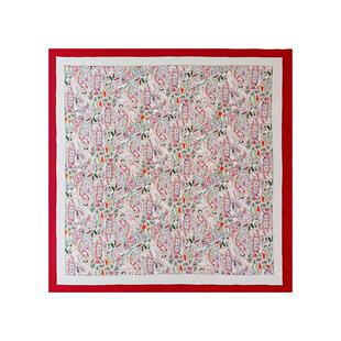 【红色腰果】65cm方巾100%蚕丝真丝绑腰带发带小披肩方丝巾围巾女