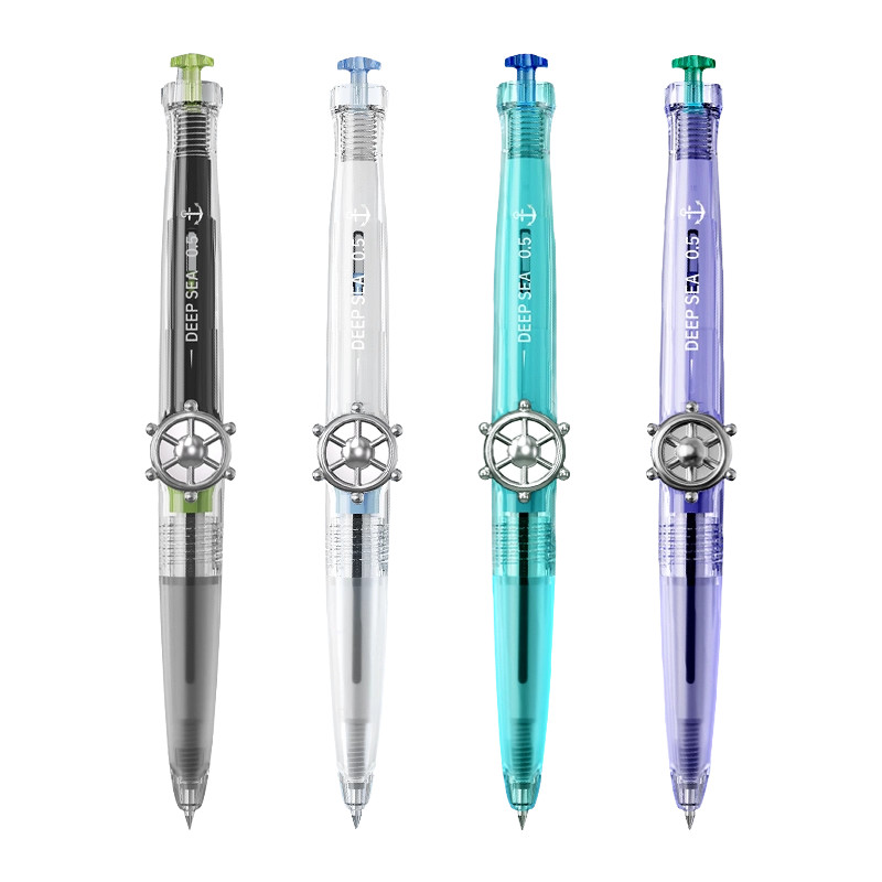 【25新品】点石制笔深海舱航海中性笔旋转出芯双珠速干黑色黑科技创意炫酷时空舱笔学生刷题考试水笔DS0145
