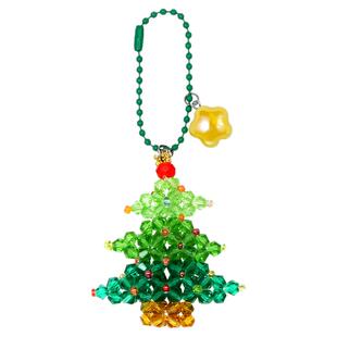 可爱一颗圣诞树小挂件钥匙扣串珠圣诞老人星星铃铛挂饰装饰品礼物