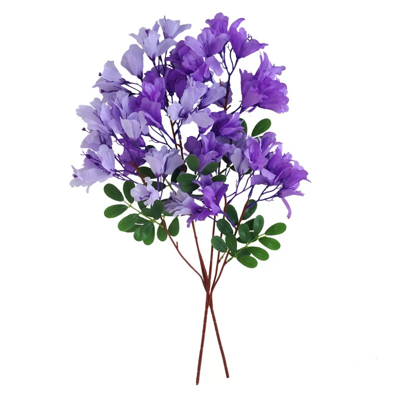 紫色蓝花楹仿真花塑料假花工程绿植户外园林庭院树枝造景装饰花枝
