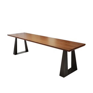 实木书桌家用客厅意式极简横厅沙发后大板长条桌双人学习桌办公桌