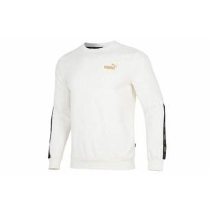 PUMA Logo运动休闲圆领套头卫衣 男款 白色