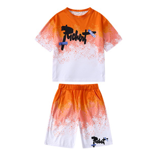 男童2026新款篮球服套装夏季运动风渐变色帅气球衣可定制队名编号