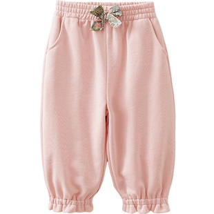 马克珍妮碎花蝴蝶结女童宽松灯笼裤宝宝裤子2026年春装新款560078