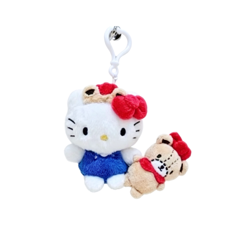 现货韩国sanrio三丽鸥凯蒂猫好朋友Kitty带娃娃小熊包挂件钥挂扣