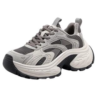 千百度老爹鞋女冬季新款时尚百搭增高鞋加绒厚底休闲运动鞋女棉鞋