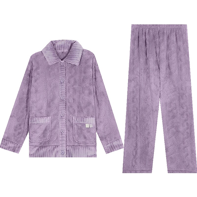 秋鹿【断码清仓】睡衣冬季女款加厚加绒珊瑚绒冬款可外穿家居服秋