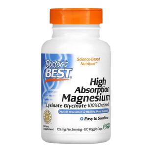 香港直发Doctor's best金达威高吸收镁肌肉放松助睡眠120粒