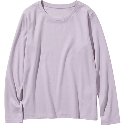 出口日本女密织棉长袖圆领T恤