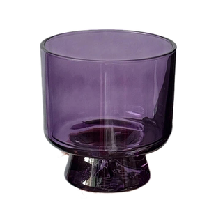 高级感小众紫色微醺果汁杯光底玻璃杯高脚杯酒杯甜品咖啡杯饮品杯