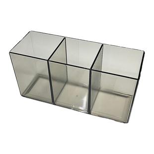 透明文具收纳盒分格笔筒学生桌面办公室工位整理简约高颜值置物架