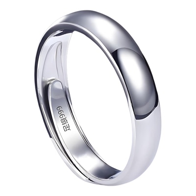 999纯银开口光面戒指礼物刻字