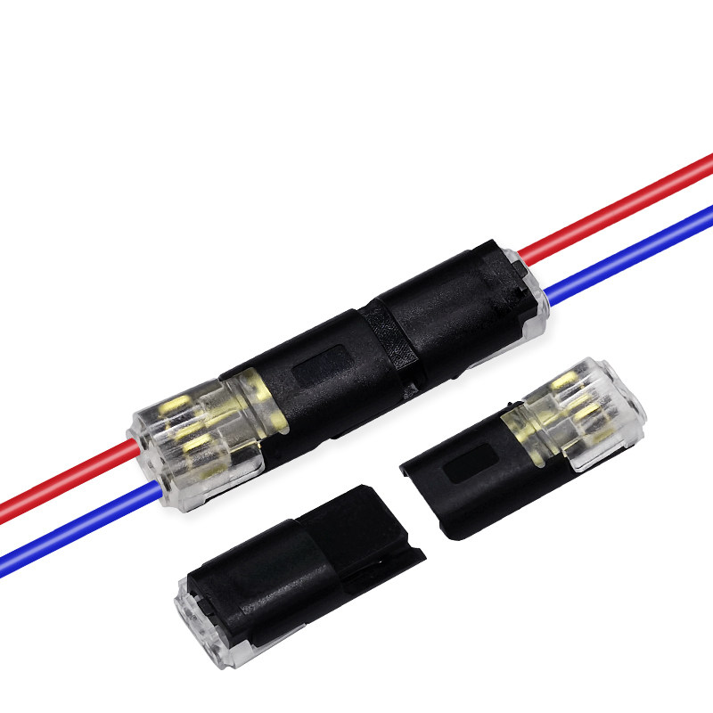 LED免焊接免剥线接线端子 D2互插型可拔快速连接器双线连接器导线