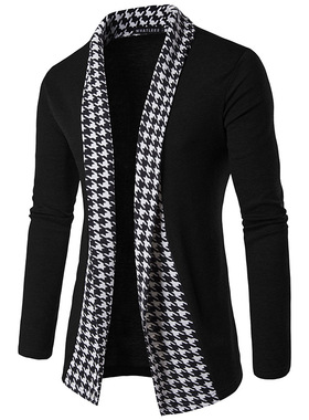 青春扣开衩深灰色旅游时尚开衫