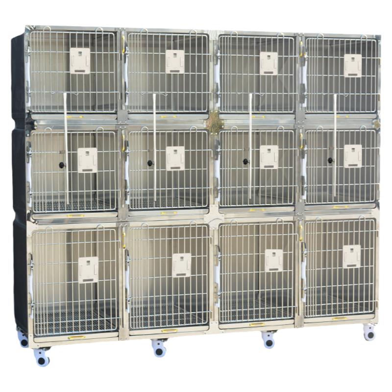 大牛不锈钢狗笼住院笼小型犬多层子母笼展示柜宠物超市医院寄养笼