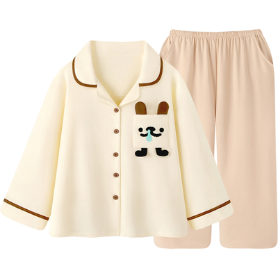 纯棉睡衣女款春秋冬季可爱家居服