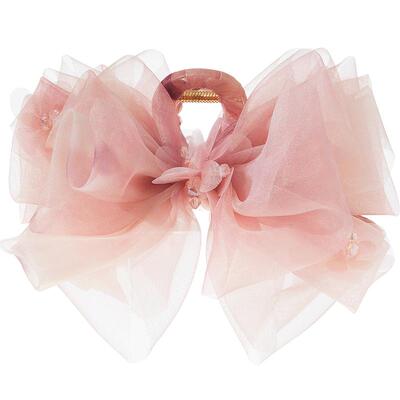 兰诺蝴蝶结桃花抓夹女高级感2026新款大号发量大半扎发鲨鱼夹发夹