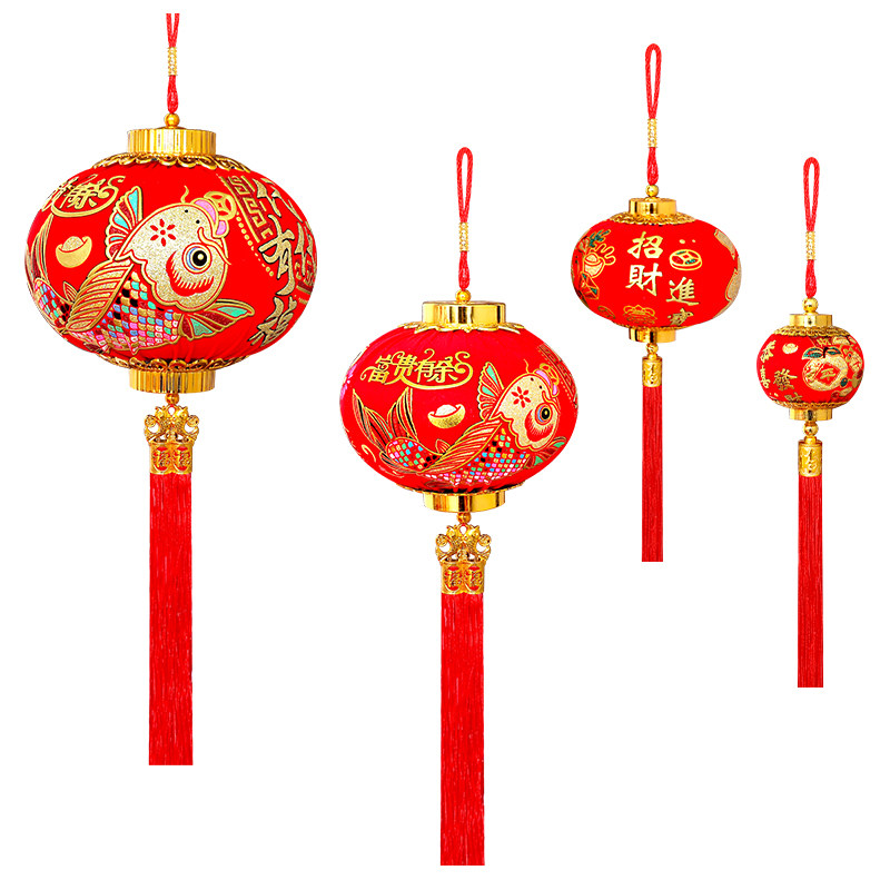 高档烫金植绒灯笼挂件喜庆灯笼