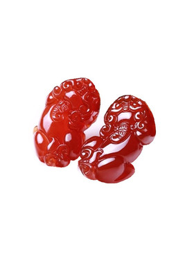 红玛瑙貔貅水晶聚财饰品礼物吊坠