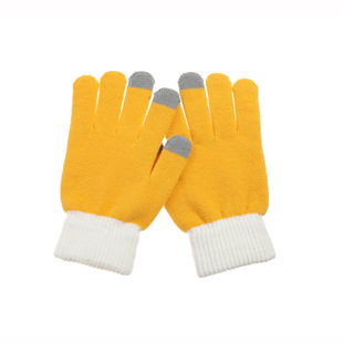 儿童手套冬季男孩五指保暖加绒防寒毛线分指骑行户外棉小手套女孩