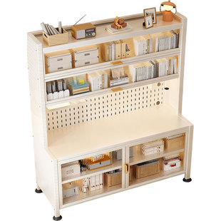 家用钢制书柜收纳柜儿童防尘简约带门书架置物架客厅多层落地储物