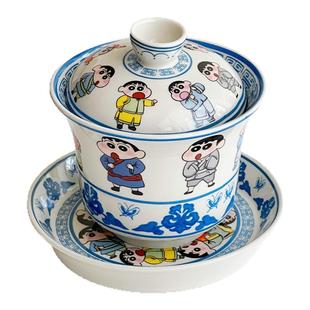 SHˇ2025新款不烫手三才盖碗茶杯年轻人茶具三件套杯子女生日礼物