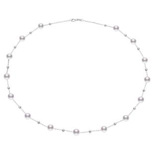 黛米珠宝 弦上歌 5-6mm近圆形无核淡水项链S925银满天星锁骨链SSS