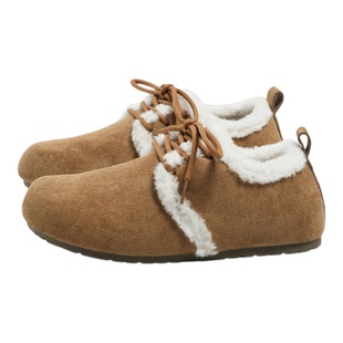 环球女鞋加绒勃肯鞋加厚女款平底冬季雪地靴保暖毛毛鞋休闲棉鞋子