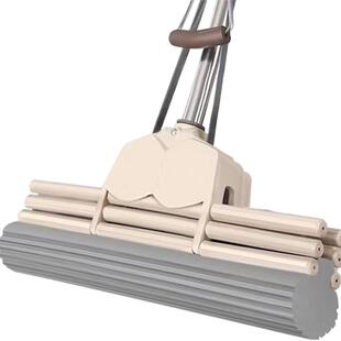 好太太媳妇海绵拖把对折式挤水吸水胶棉地拖布家用折叠不锈钢墩布