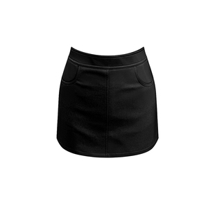 THE SWAN司凰轻奢 秋冬万搭王 小羊皮质感皮裤裙包臀半身裙短裤女