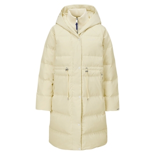 斯凯奇中长款羽绒服厚外套女2025冬季新款防风防泼水保暖收腰大衣