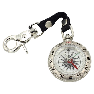 金属带挂绳指南针仿古怀表式复古