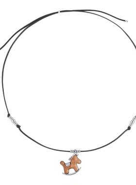 阿吉豆项链女生肖马项链毛衣链