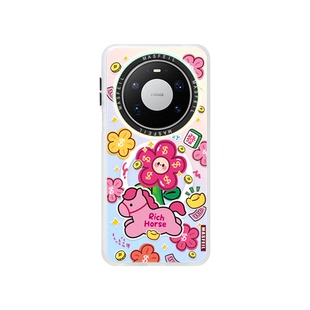 MASFEIL × 花花小马适用华为Mate80Promax手机壳磁吸带支架mate60保护套新年红色可爱mt70por+新款高级全包