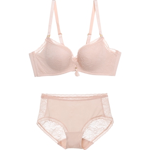 爱慕内衣女小胸聚拢美背文胸性感蕾丝中厚模杯胸罩