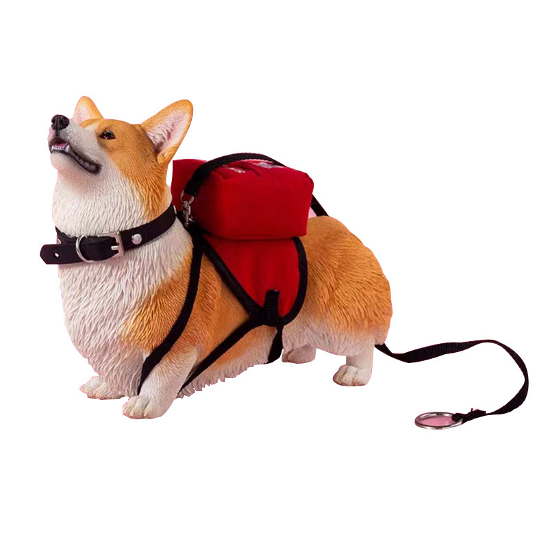 换头柯基犬狗模型狗手办汽车摆件