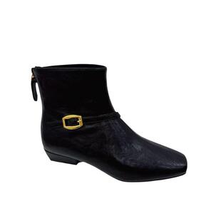 时尚方头短靴女2025年冬季新款加绒韩式气质粗跟瘦瘦靴洋气女靴子