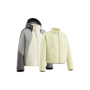 蕉下女士三合一冲锋衣可拆帽登山服气绒内胆防泼水防风夹克外套