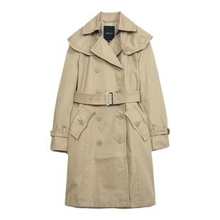 伦敦雾秋冬新款女装时尚休闲气质可拆卸领子设计中长款风衣款外套